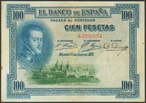 100 pesetas. July 1, 1925. Without series. ... 