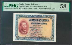 25 pesetas. October 12, 1926. Without ... 