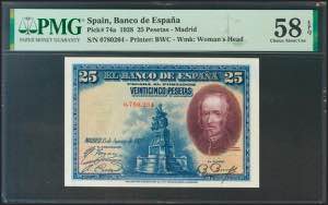 25 pesetas. August 15, 1928. Without series. ... 