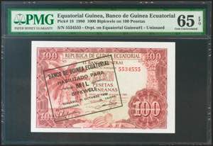 EQUATORIAL GUINEA. 1000 Bipkwele over 100 ... 
