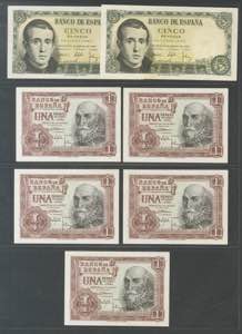 Conjunto de 12 billetes españoles emitidos ... 