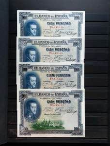 Beautiful set of 326 Bank of Spain banknotes ... 