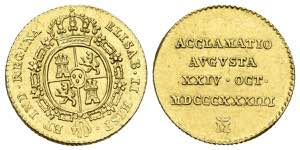 ISABEL II (1833-1868). 20 Reales. (Au 1.73g ... 