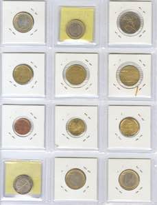 FOREIGN CURRENCIES. Set of 12 Euro coins ... 