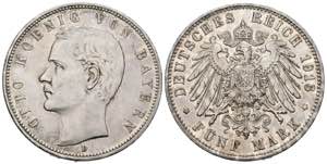 GERMANY (German Empire). 5 Mark. (Ar. 27.82g ... 