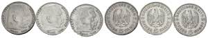 GERMANY. Set of 3 pieces in silver of 5 ... 