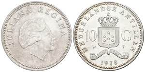 NETHERLANDS ANTILLES. 10 Gulden. (Ar. 24.90 ... 