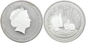 AUSTRALIA. 1 USD. (Ar. 31.83g / 45mm). 2011. ... 