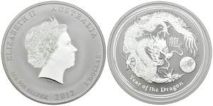 AUSTRALIA. 1 USD. (Ar. 31.29g / 45mm). 2012. ... 