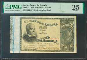 50 pesetas. January 2, 1898. Without series. ... 
