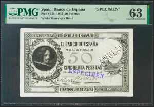 Proof (front and back) of the 50 Pesetas ... 