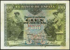 100 pesetas. June 30, 1906. Series B. ... 