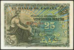25 pesetas. September 24, 1906. Series B. ... 