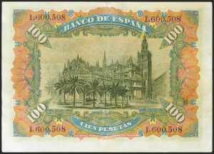 100 pesetas. July 15, 1907. ... 