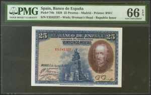 25 pesetas. August 15, 1928. Series E, last ... 