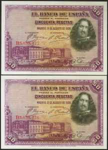 50 pesetas. August 15, 1928. Correlative ... 