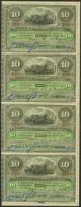 Set of 4 banknotes of 10 Pesos of the Banco ... 