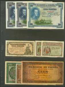Set of 30 banknotes from the Spanish bank of ... 