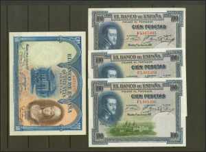 Set of 36 Bank of Spain notes, issued ... 