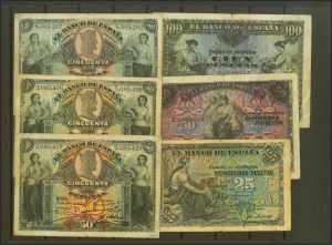 Set of 49 Bank of Spain banknotes issued ... 