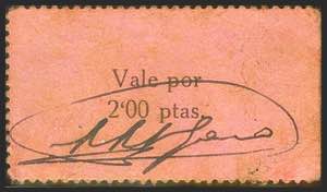 BOLTAṄANA (HUESCA). 2 pesetas. (1936ca). ... 