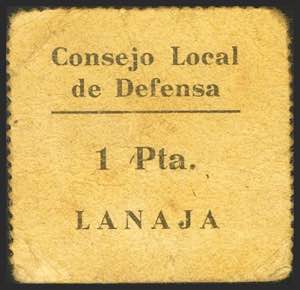LANAJA (HUESCA). 1 Peseta. (1936ca). ... 