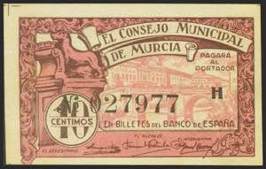 MURCIA. 10 Céntimos. (1936ca). Serie H. ... 