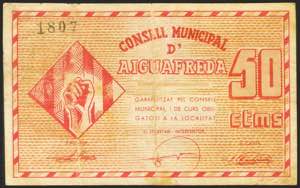 AIGUAFREDA (BARCELONA). 50 Céntimos. ... 