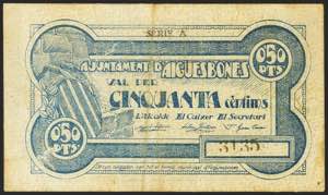 AIGUESBONES (BARCELONA). 50 Céntimos. ... 