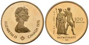 CANADA. 100 dollars. (Aug. 16.96g/27mm). ... 