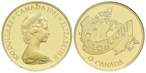 CANADA. 100 Dollars. (Au. 16,92g /27mm). ... 