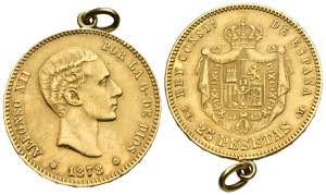 SPAIN, Alfonso XII (1874-1885). 25 pesetas. ... 