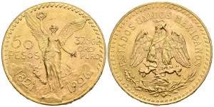 MEXICO. 50 Pesos. (Au. 41,64g/37mm). 1926. ... 