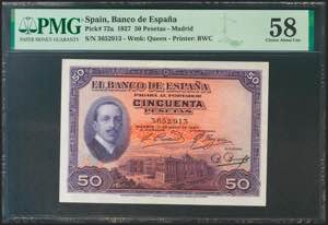 50 pesetas. May 17, 1927. No series. (Edifil ... 