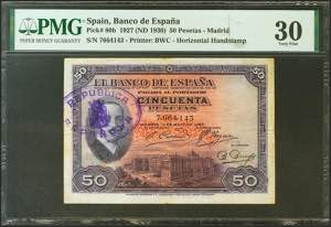 50 pesetas. July 17, 1927. Without series ... 