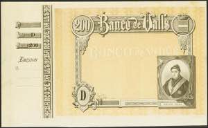 200 Pesetas. (1892ca). Bank of Valleys. ... 