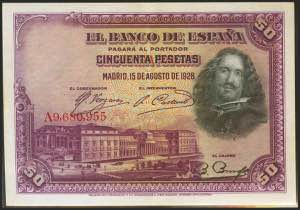 50 pesetas. August 15, 1928. Series A and ... 