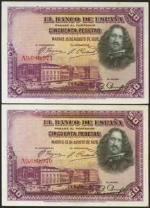 50 pesetas. August 15, 1928. Correlative ... 