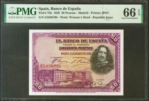 50 pesetas. August 15, 1928. Series E. ... 