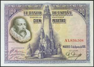 100 pesetas. August 15, 1928. Series A. ... 