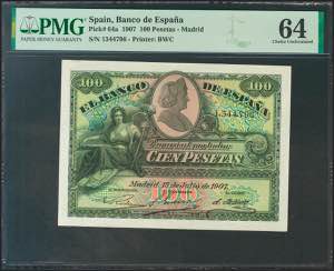 100 pesetas. July 15, 1907. No series. ... 