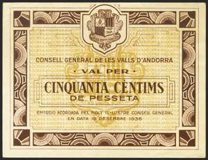 ANDORRA. 50 cents. December 19, 1936. No ... 