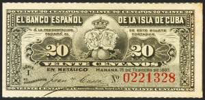 SPANISH BANK OF THE ISLAND OF CUBA. 20 ... 