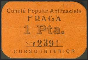 FRAGA (HUESCA). 1 Peseta. (1936ca). ... 
