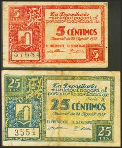GRAUS (HUESCA). 5 cents and 25 cents. August ... 
