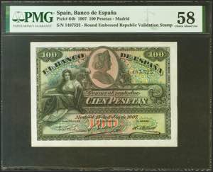 100 pesetas. July 15, 1907. No ... 