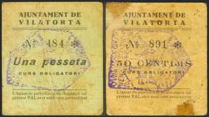 VILATORTA (BARCELONA). 50 Céntimos y 1 ... 