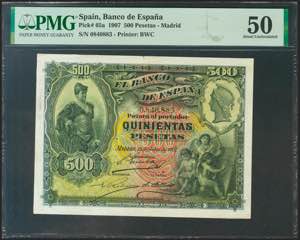 500 pesetas. July 15, 1907. No series. ... 