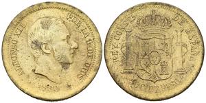 ALFONSO XII (1874-1885). 50 Centavos de Peso ... 