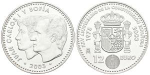 JUAN CARLOS I (1975-2014). 12 Euros. (Ar. ... 